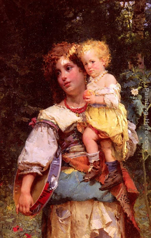 Cesare-Auguste Detti Gypsy Woman and Child